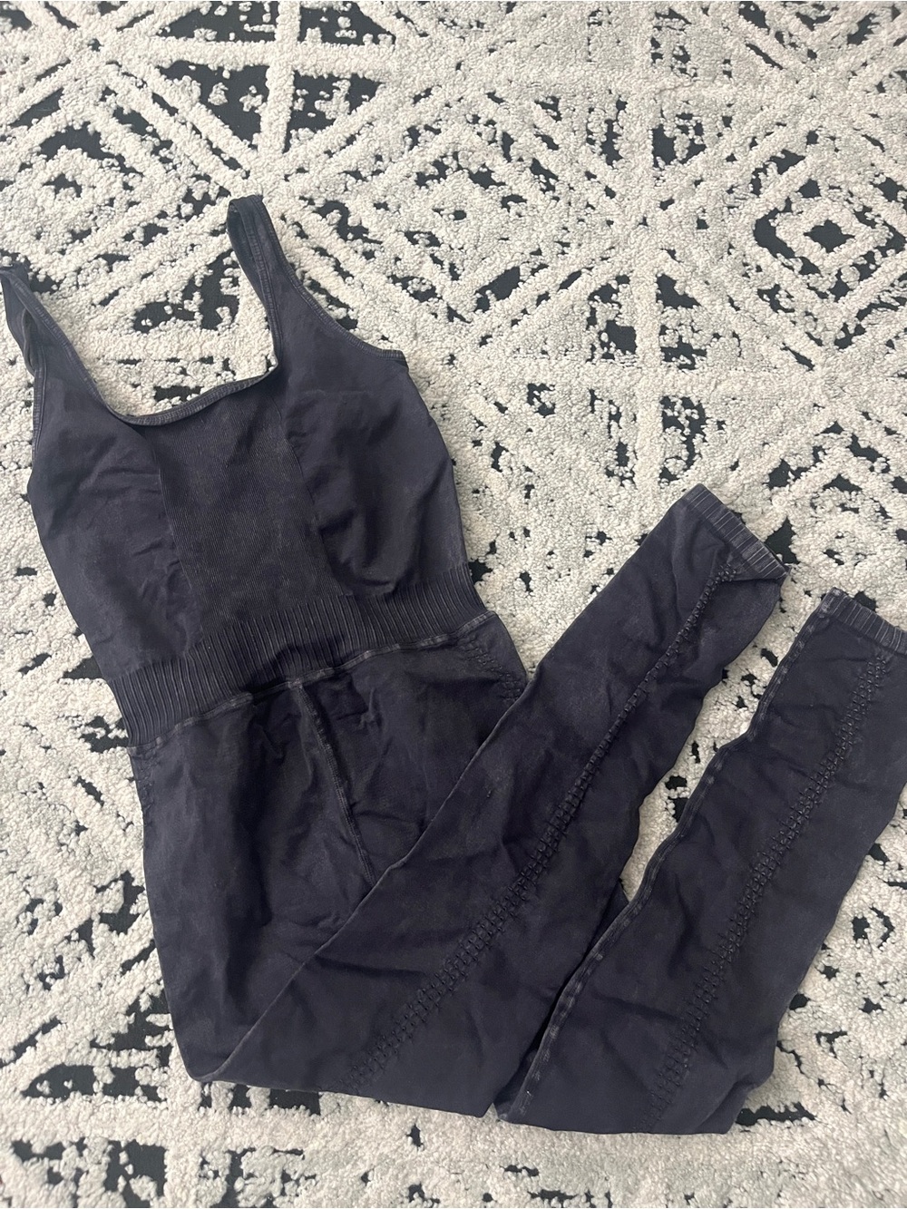 Free People Movement Black Seam-Detail Women's Jumpsuit XS/Small